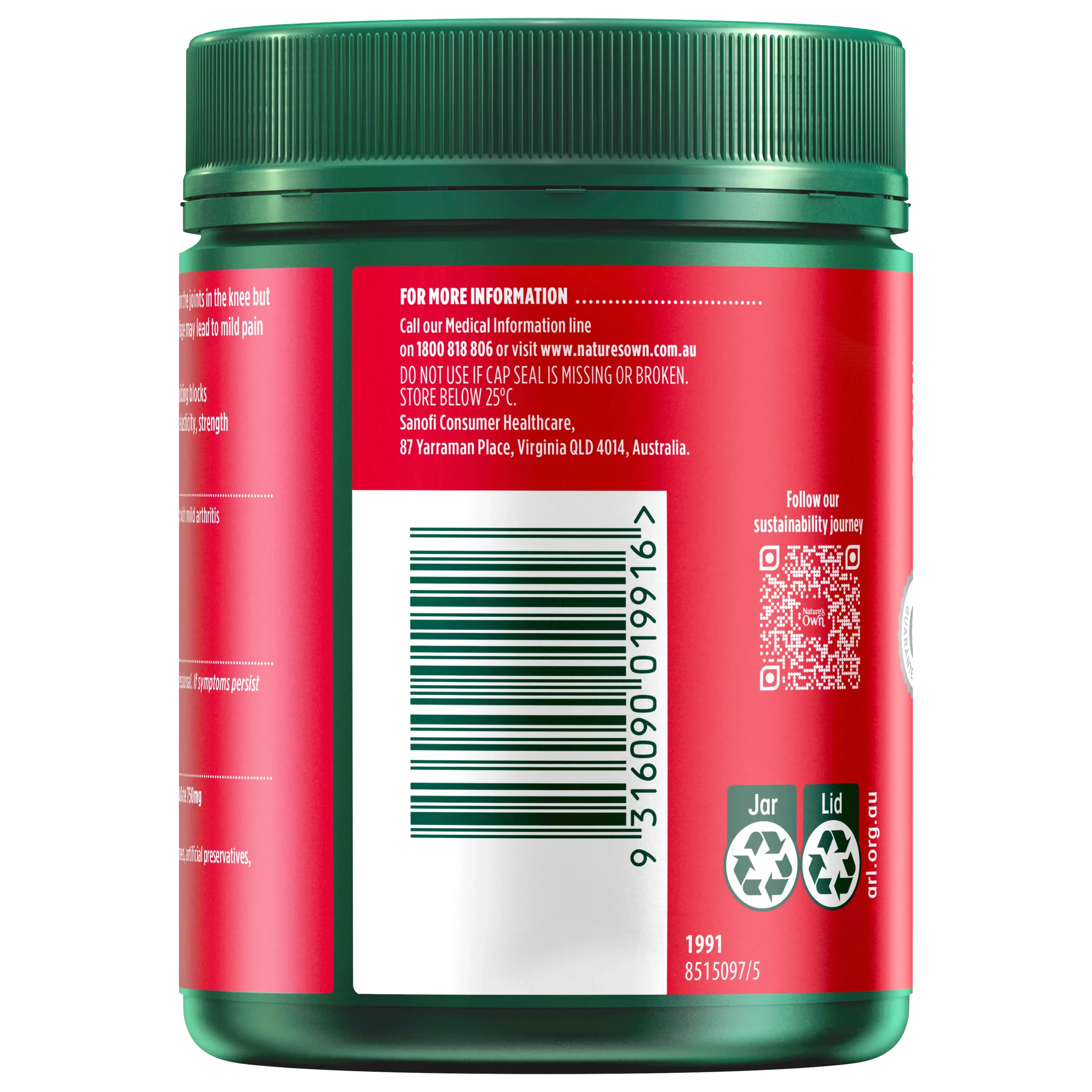 Glucosamine Sulfate with Chondroitin 320 pack - Back